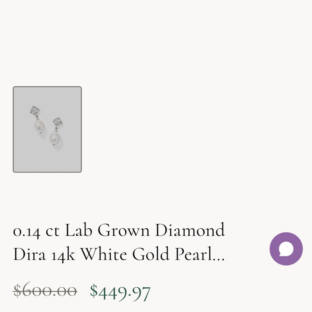Kendra Scott Lab Grown Diamond Dira 14k White Gold Pearl Drop Earrings NIB - Picture 7 of 7